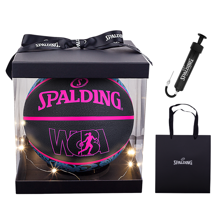 SPALDING WCBA China Mainland Version Rubber Basketball Black Blue Size 6 Training Unisex