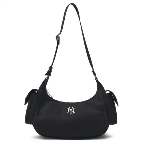 MLB Adjustable Strap Nylon Shoulder Bag Regular Women's Black