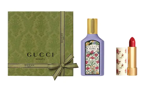 GUCCI Gucci, perfume, lipstick, lip balm, gift box, floral set, floral print