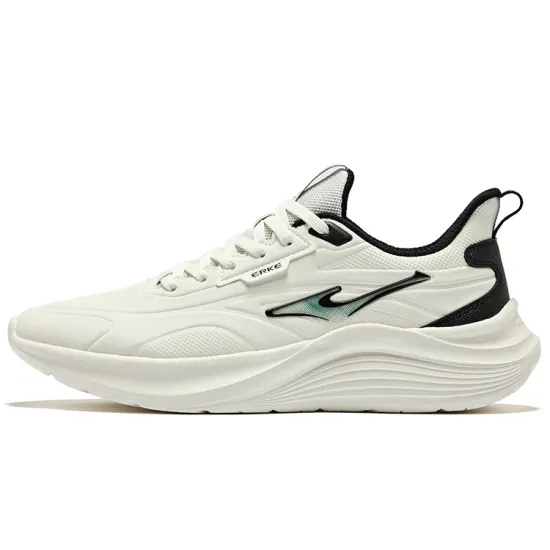 Erke Running Shoes Men Low-Top Microcrystal White/Jet Black