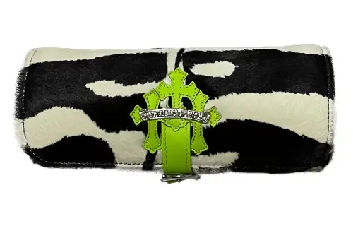 Chrome Hearts Plush Watch Box Jewelry Box Storage Bag Unisex Black & White & Green