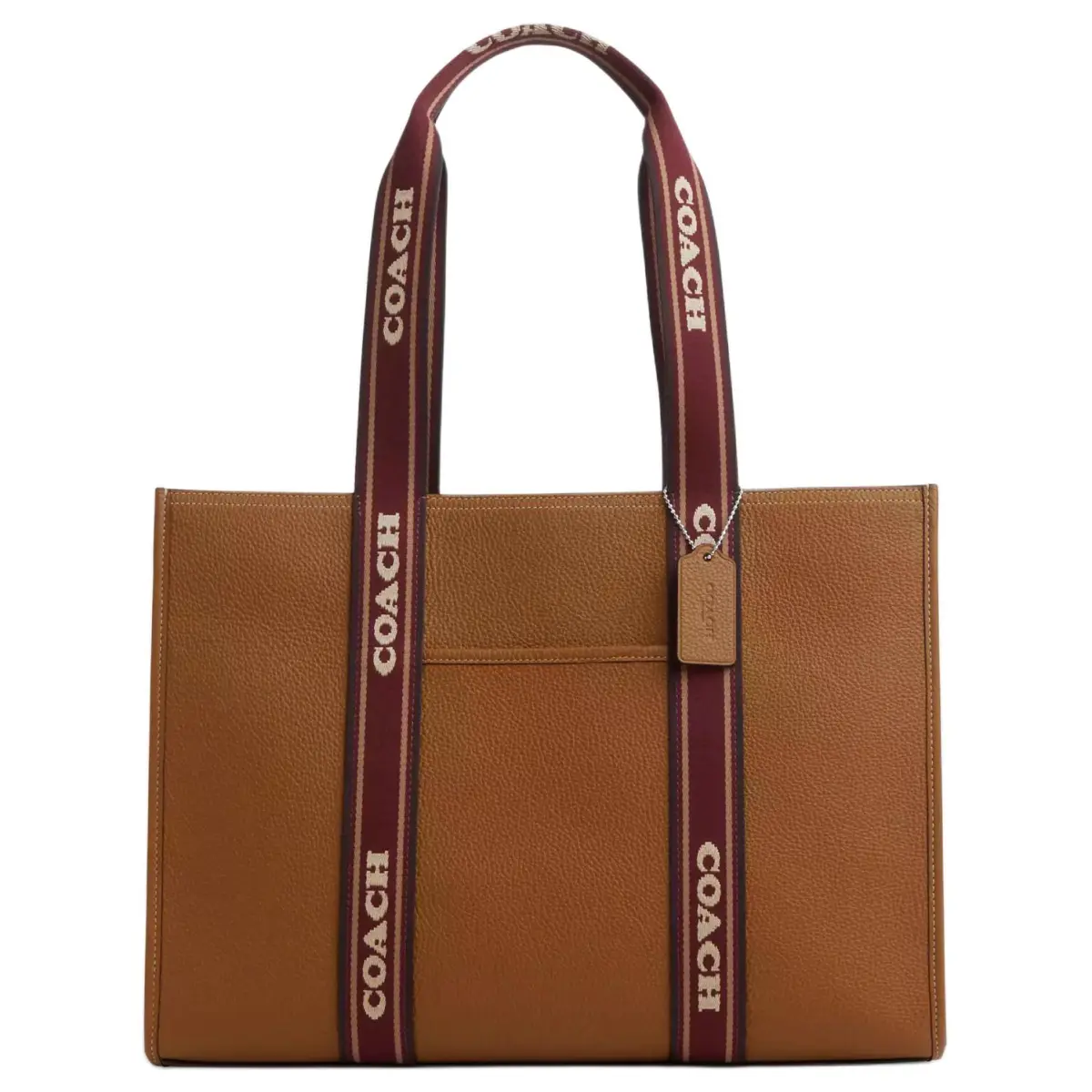 COACH Smith Refined Pebbled Leather Tote Bag, Shopping Bag, Handbag Large Women's Silver & Penny Multicolor