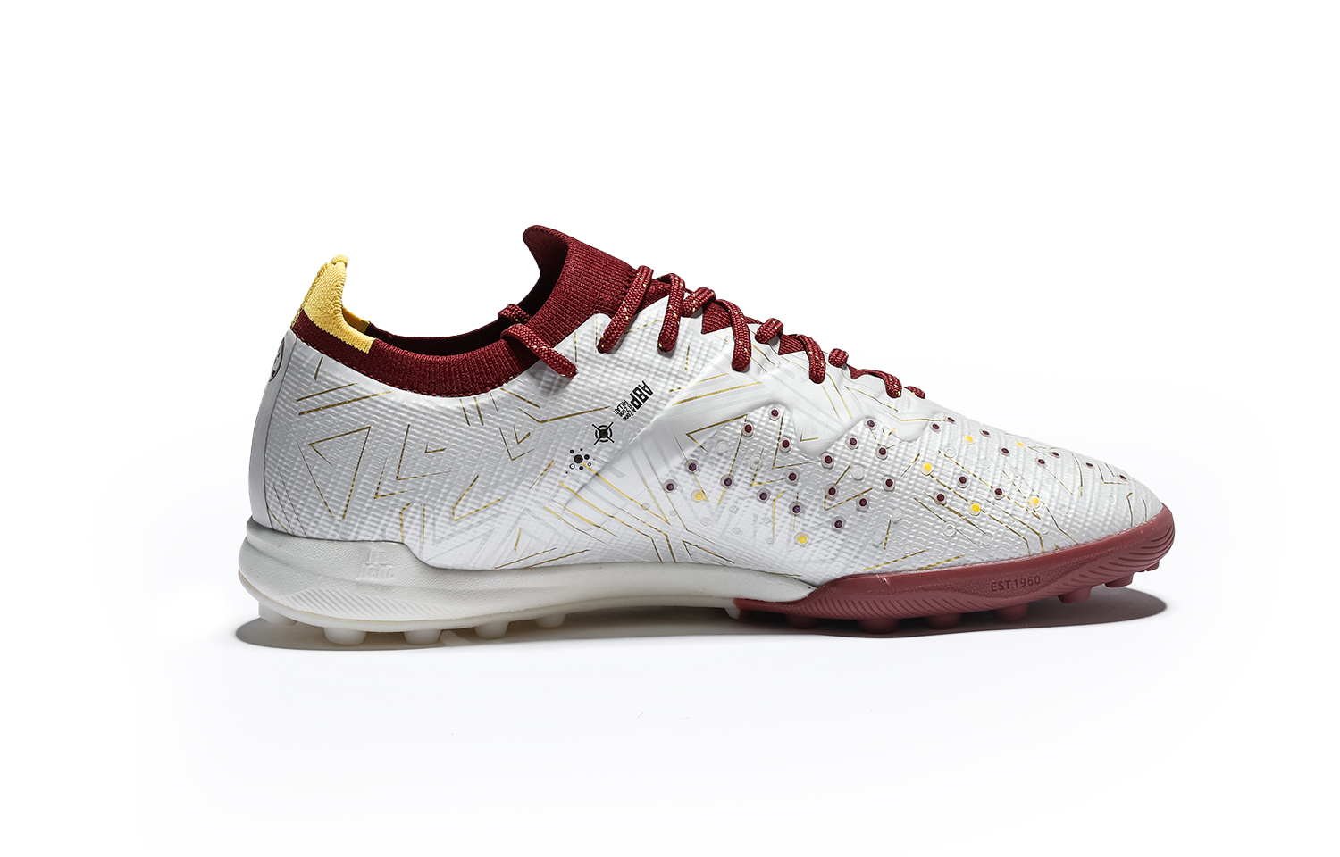 KELME Lightning 3.0 TF Turf Soccer Shoes Unisex White Gold