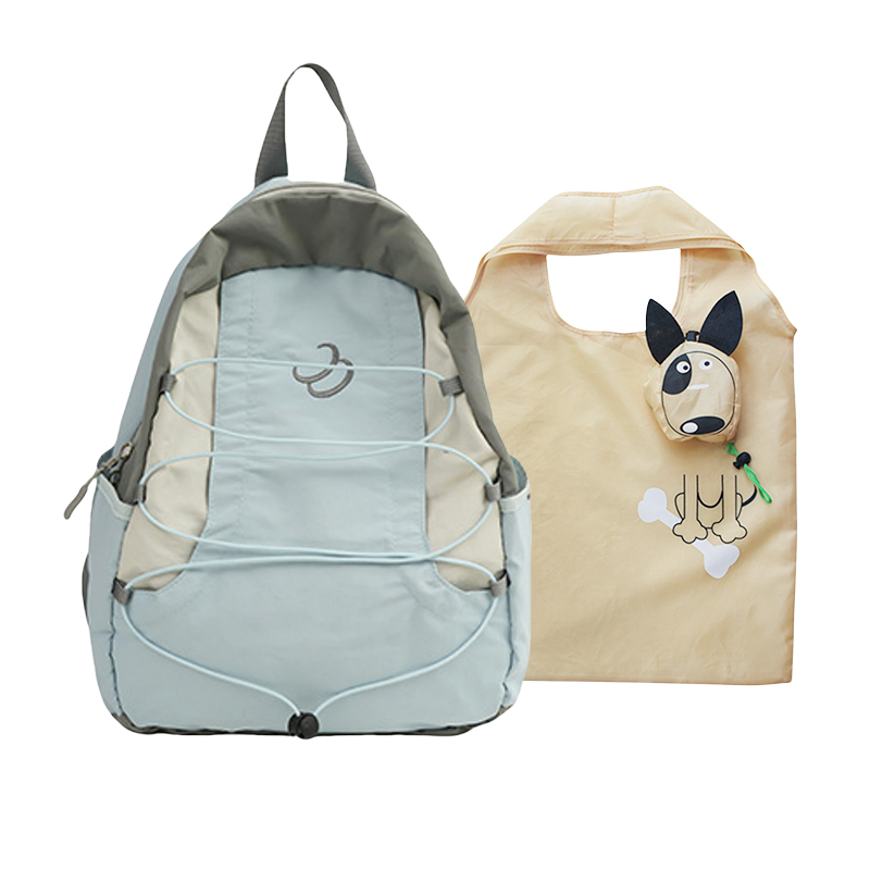 WHEELY BABY Nylon Backpack Regular Unisex Blue/Gray/Green