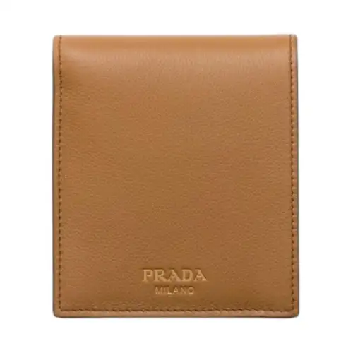 PRADA Leather Wallet Men's Brown