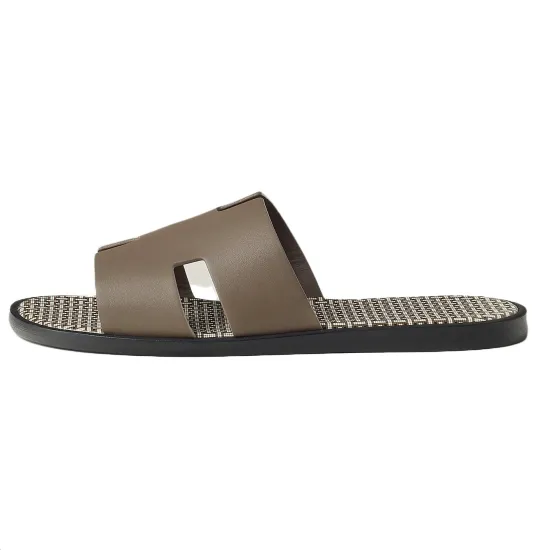 HERMES Slide Slippers Men's Gray