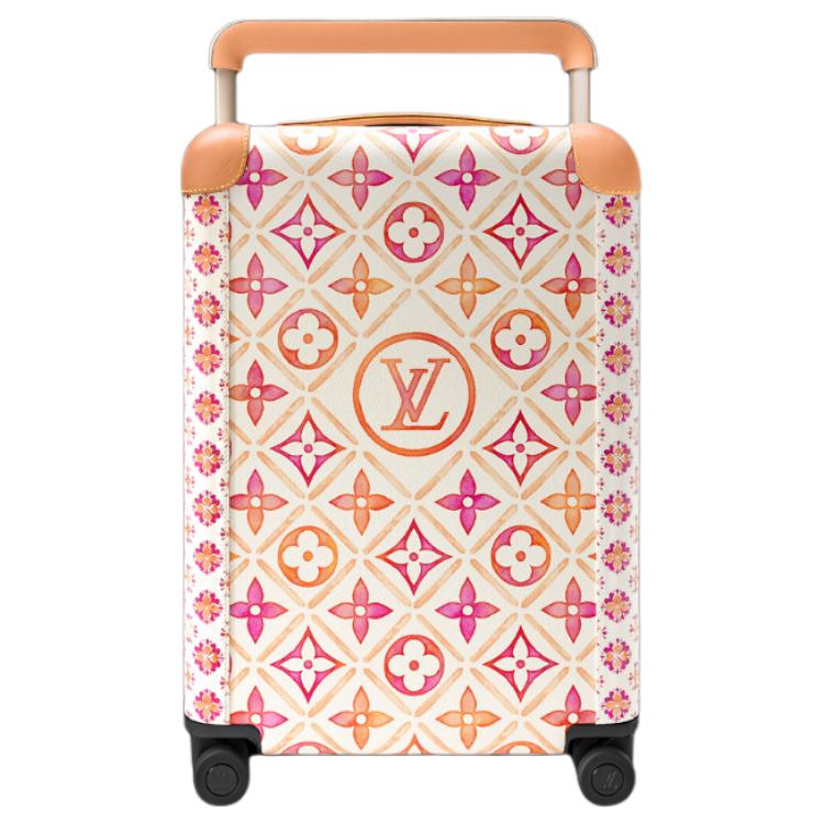 LOUIS VUITTON Horizon Leather Trim Trolley Bag Women's Beige & Multicolor