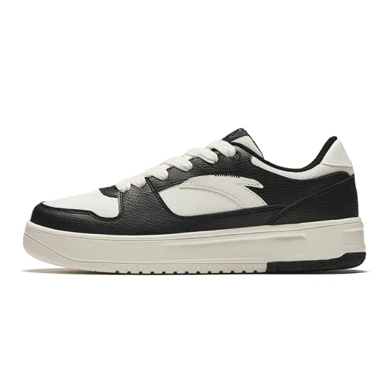 ANTA Skateboard Shoes Men Low-Top Ivory White Black