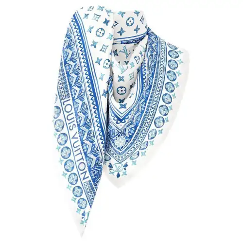 LOUIS VUITTON Brand Logo Shawls Unisex Blue