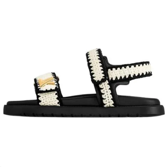 LOUIS VUITTON Sunset Painted Series One-Strap Sandals Women's