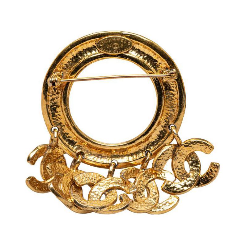 CHANEL Pre Owned 1994 Plated Cc Hoop Brooch Costume Brooch