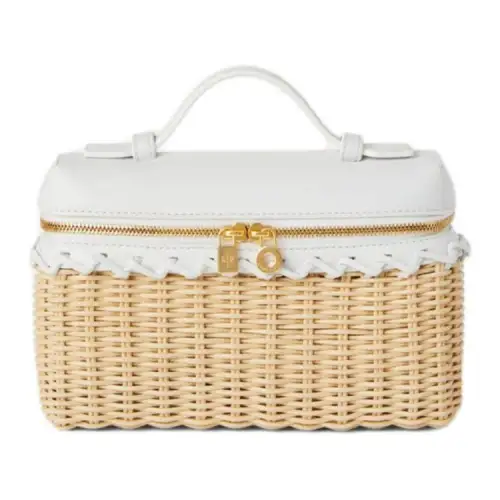 Loro Piana ExtraPocket Bamboo Fiber Spelled Calfskin Clutch Women's Malt & Original