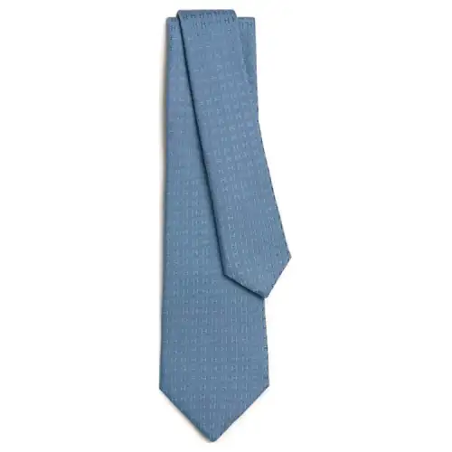 HERMES Faconnee Mulberry Silk, Silk Ties Men's Blue