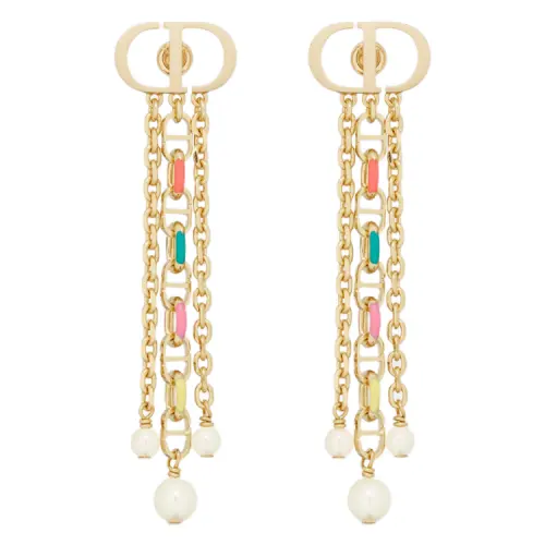 DIOR Metal Earrings Unisex Gold