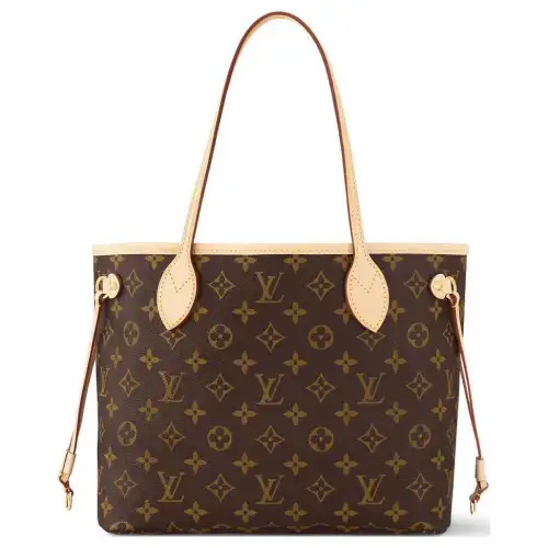 LOUIS VUITTON NEVERFULL Canvas With Leather Shoulder Bag Small Women's Brown