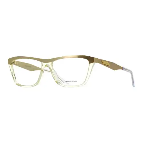 Bottega Veneta Metal Square Eyeglass Frames Unisex Gold