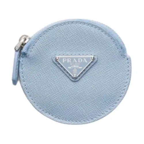 PRADA Saffiano Leather Coin Purse Women's Blue