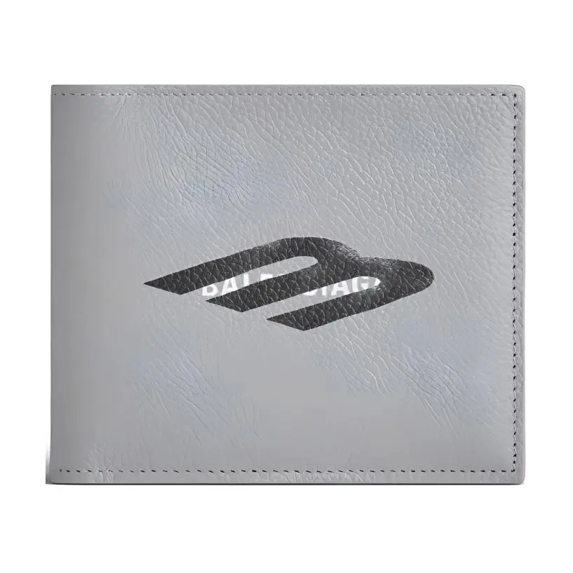 Balenciaga Cash Grained Calfskin Wallet Men's Gray