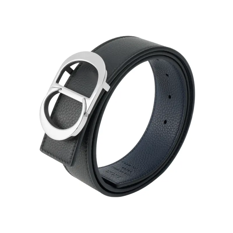DIOR Cow Leather Belts Men's Black 3.5cm