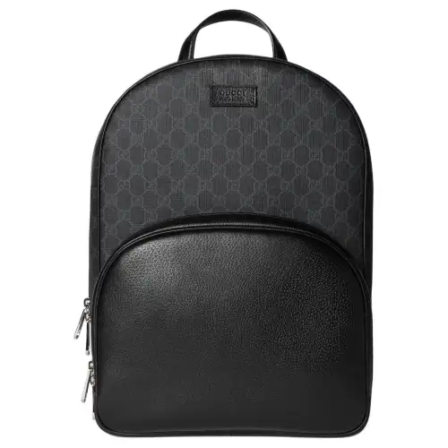 GUCCI Canvas With Leather Trim Backpack Medium Men's Black