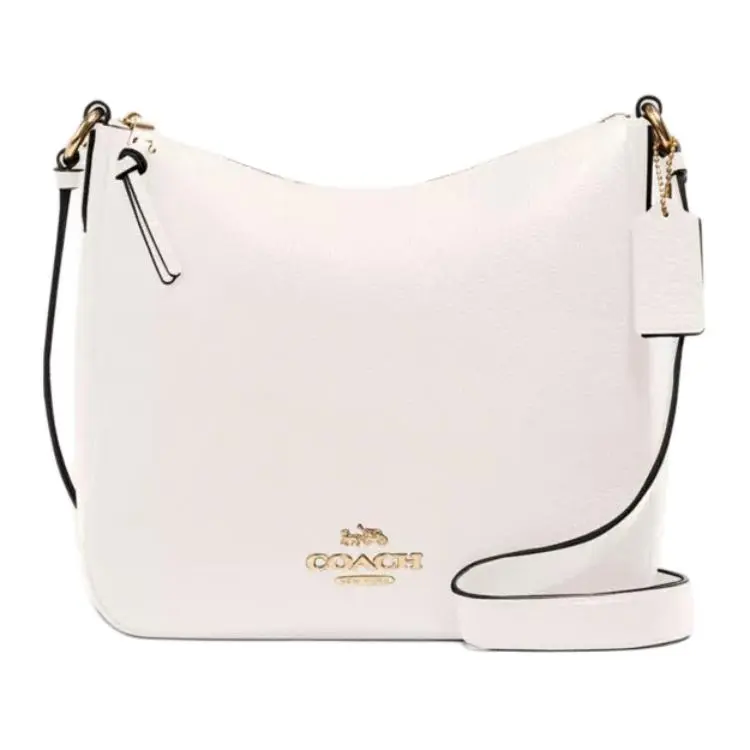COACH Ellie Leather Shoulder Bag, Crossbody Bag Medium Women's Gold & Chalk