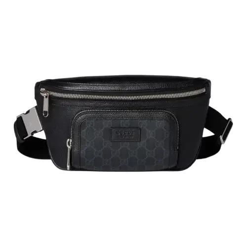 GUCCI GG Supreme Canvas With Leather Fanny Pack Small Men's Black