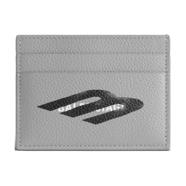 Balenciaga Cash Grained Calfskin Card Holder Men's Gray