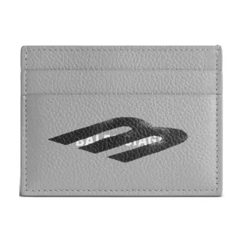 Balenciaga Cash Grained Calfskin Card Holder Men's Gray