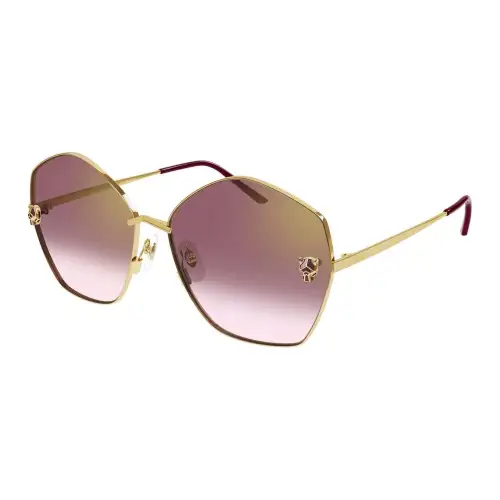 CARTIER Irregular Shape Sunglasses Women's Gold