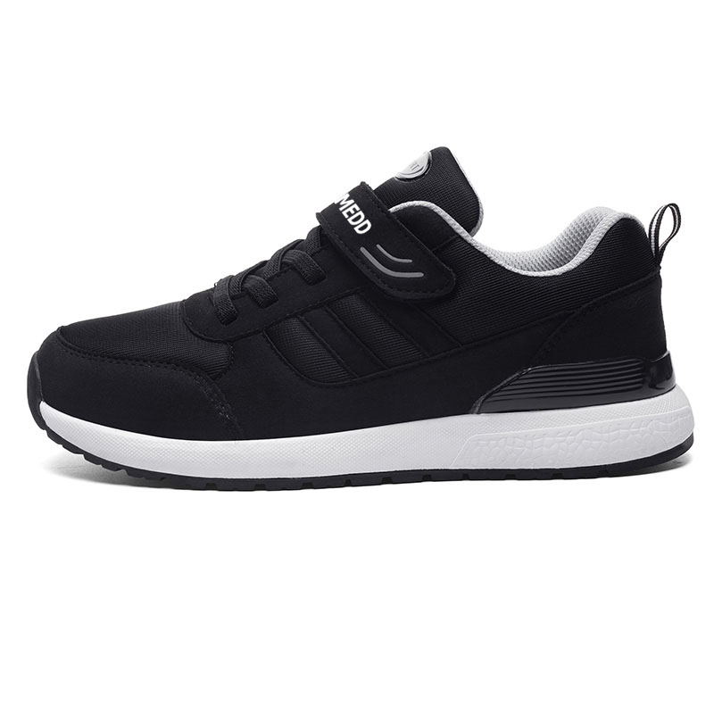 Medd's famous soft-soled comfortable lightweight thick-soled running sneakers middle-aged and elderly dad's shoes travel walking shoes loose large size daily life casual shoes men's black