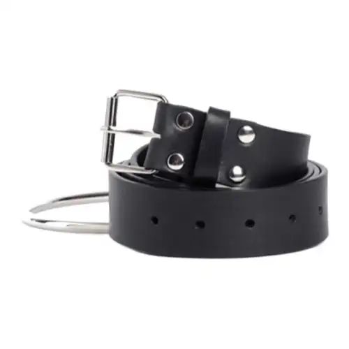 Vetements Solid Color Design, Pin Buckle Leather Belts Men's Black