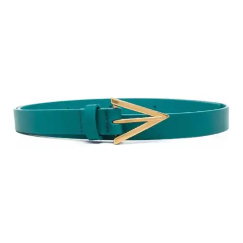 Bottega Veneta Micro Label Design, Pin Buckle Calfskin Leather Belts Women's Blue Width 2CM