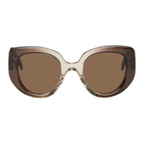 LOEWE Acetate Irregular Shape Sunglasses Women's Brown