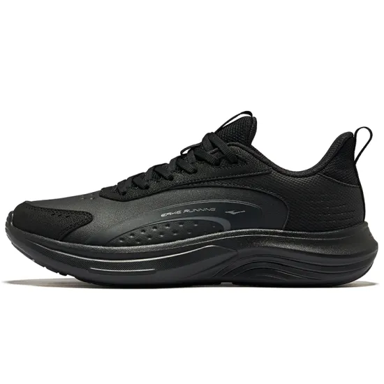 Erke Running Shoes Men Low-Top Jet Black