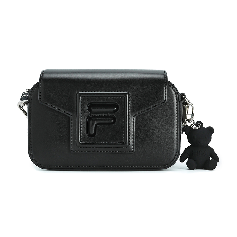 FILA Classic universal polyurethane black shoulder bag