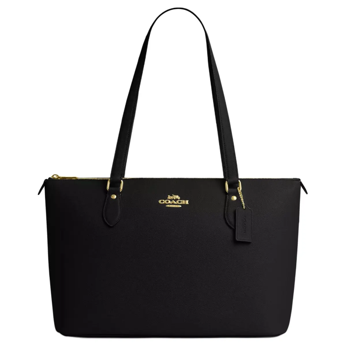 COACH Gallery Recycled Leather Tote Handbag, Shoulder Bag Large Women's Black