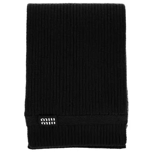 MIU MIU Logo intarsia Cashmere Scarf
