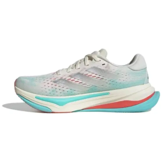 Adidas Supernova Prima Running Shoes Unisex Low-Top Gray White/Metallic Silver/Shimmery Aqua Blue