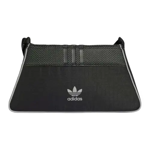 Adidas Originals Trefoil Recycled Polyester Shoulder Bag, Crossbody Bag Mini Unisex Black & Reflective Silver