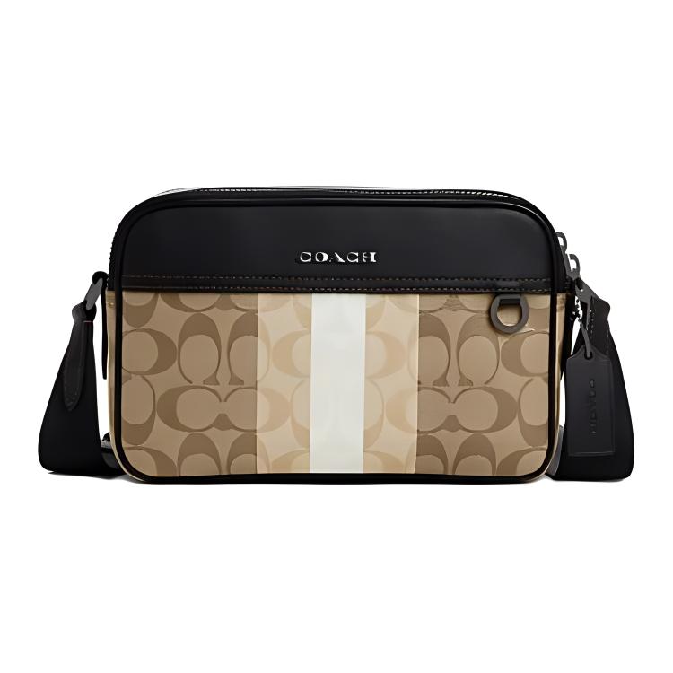 COACH Graham Artificial Leather With Cow Leather Shoulder Bag, Crossbody Bag Medium Men's Multicolor