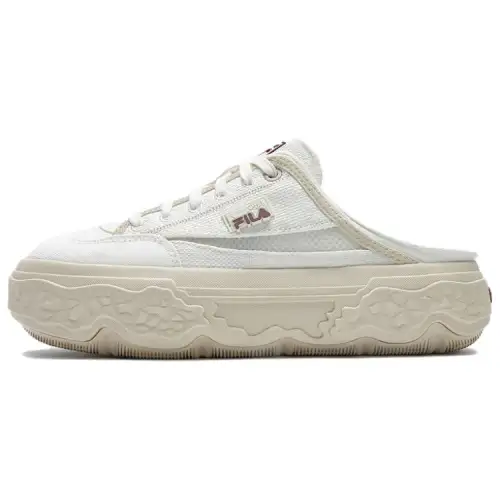 FILA ROCK Mules Wear resistant And Lightweight Low top Canvas Shoes Women's Micro White