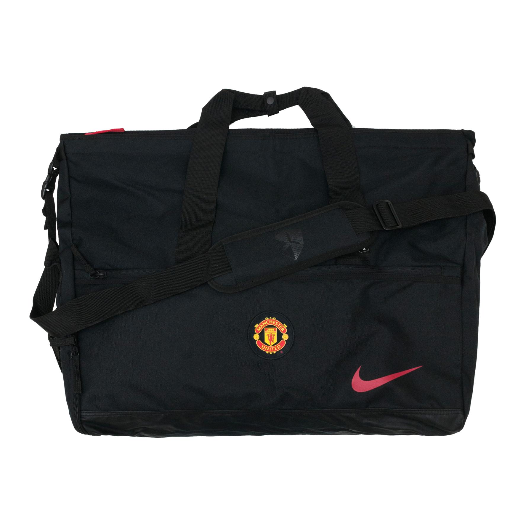 Nike Nike, universal football capacious shoulder bag for traveling, black one-shoulder bag for men and women, polyester, for beloved