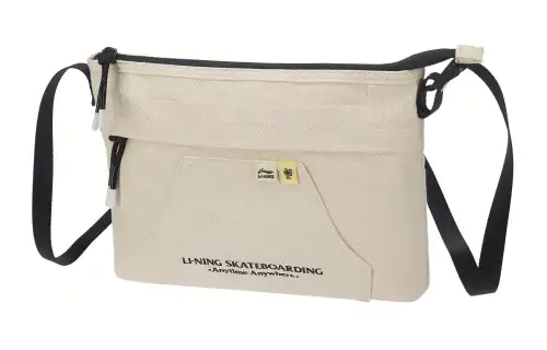 Li Ning Steven Harrington Collaboration Skateboard Fabric Shoulder Bag, Crossbody Bag Regular Unisex Pearl White