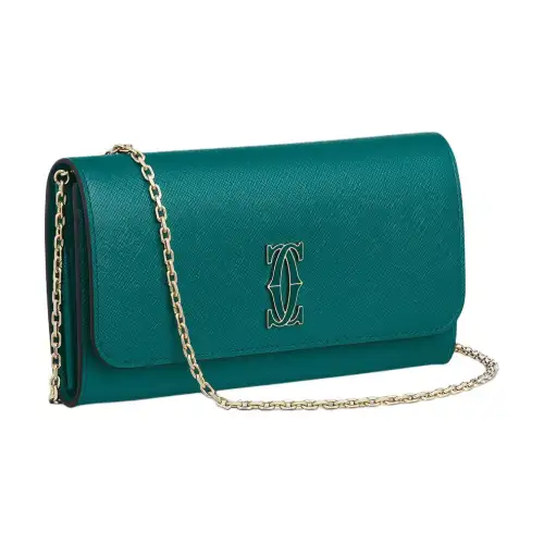 CARTIER C De Cartier Collection Calfskin Shoulder Bag, Crossbody Bag, Wallet Women's Gasoline Blue