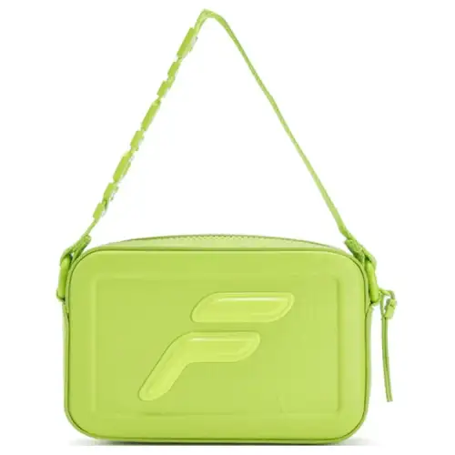 FILA FUSION Polyurethane Shoulder Bag, Handbag Mini Women's Fluorescent Yellow Green