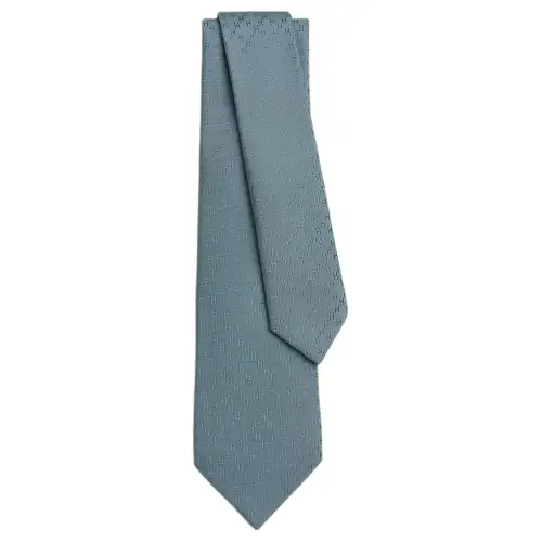 HERMES Mulberry Silk Ties Men's Gray