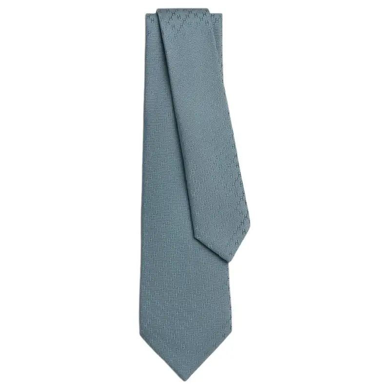 HERMES Mulberry Silk Ties Men's Gray