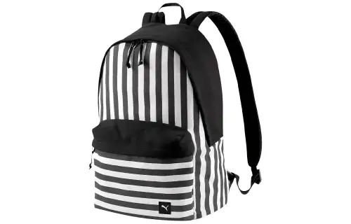 PUMA Stripes Fabric Backpack Regular Unisex Black White