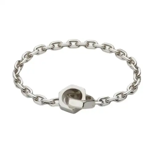GUCCI Trademark 925 Sterling Silver Bracelets Unisex Silver