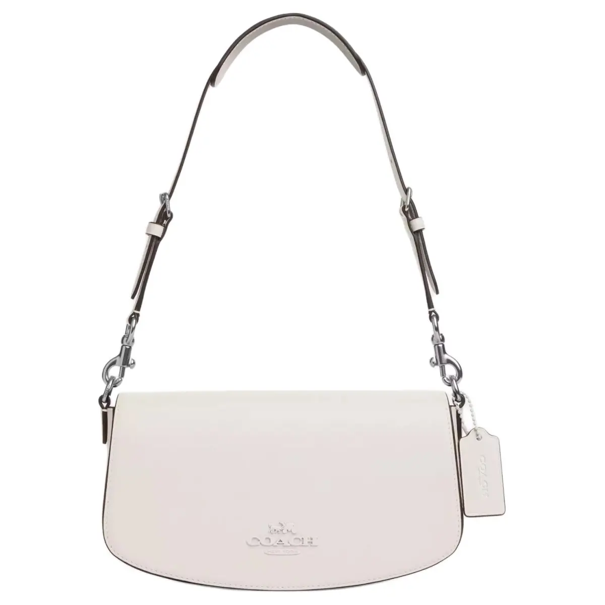 COACH Andrea Refined Calfskin Handbag, Shoulder Bag Medium Women's Silver & Chalk White